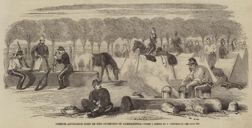 Französisches Artillerielager am Stadtrand von Alessandria